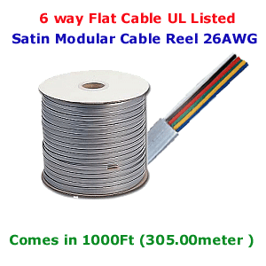 6C 28AWG SILVER Modular 1000 Feet Cable Reel