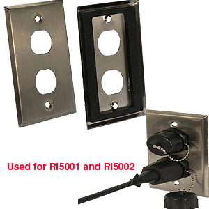 2-Port Gang Stainless Steel Wallplate with Water Seal