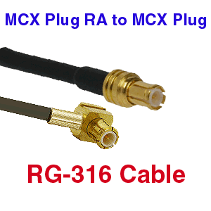 MCX Male to MCX Male RA RG-316