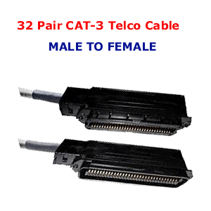 32Pair TELCO CAT-3 Male to Female Trunk Cables
