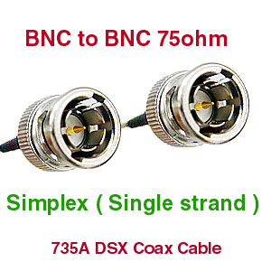 6inch 5 pack Commscope  BNC Female to MINI WECO  DS3/735 coax cable75 ohm   6" 