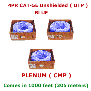 PLENUM CMP Blue Bulk CAT5E 4 Pair