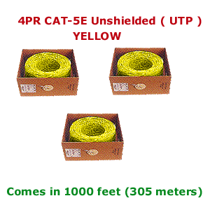 Bulk Wire CAT-5E UTP Cable Yellow