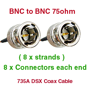 BNC to BNC 735 DSX Coax Cable 8 Strand