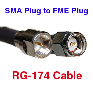 SMA Plug to FME Plug RG-174 Coax Cables