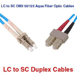 SC to LC OM3 Fiber Optic Cables
