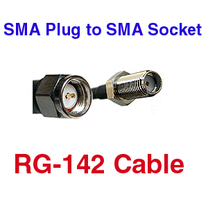RG-142 SMA Plug to SMA Female Coax Cables