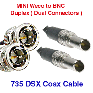BNC to MINI WECO Duplex 735 DSX Cable