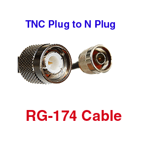 TNC to N RG-174 Coax Cables