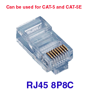 RJ45 CAT5E 8x8 Crimp Plugs