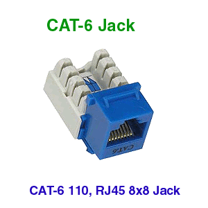 CAT-6 Blue Keystone Jacks