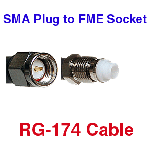 RG-174 SMA Plug to FME Socket Coax Cables