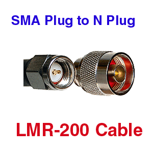 SMA to N Plug LMR-200 Coax Cables