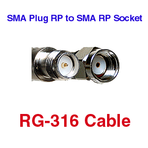 SMA RP Male to SMA RP Female RG-316 Coax Cables