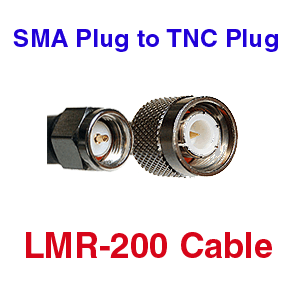 SMA Plug to TNC Plug LMR-200 Coax Cable