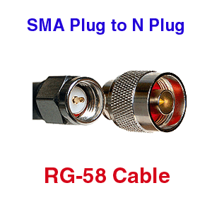 N Type to SMA RG-58 Coax Cables