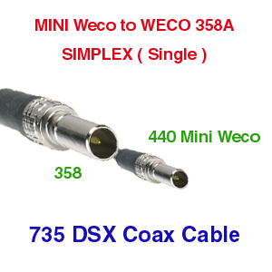 Mini Weco 440 to Weco 358 Weco Coax Cables