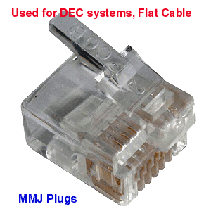 MMJ Plugs - 6 x 6 MMJ Flat wire crimp Plug ( 100pkt)