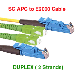 E2000 UPC to SC APC SM Duplex Fiber Optic Cables