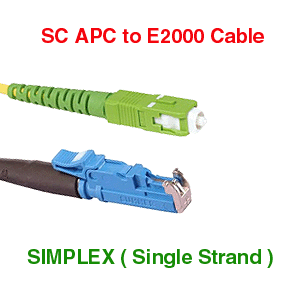 E2000 UPC to SC APC SM Simplex Fiber Optic Cables