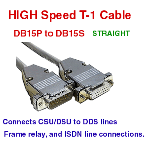 T-1 DB-15M to DB-15F Straight